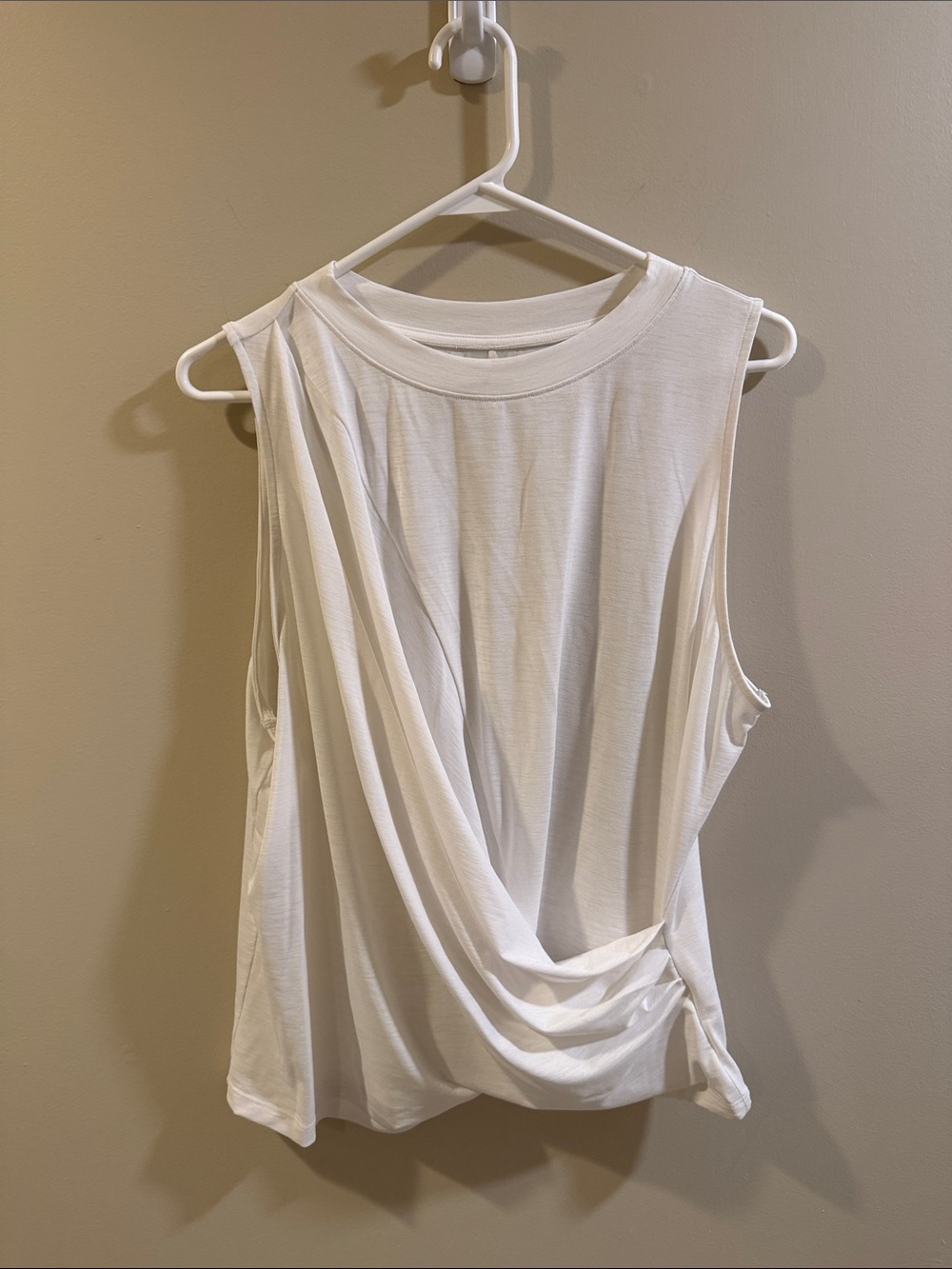 CALIA by Carrie Underwood White Draped Sleeveless Tank